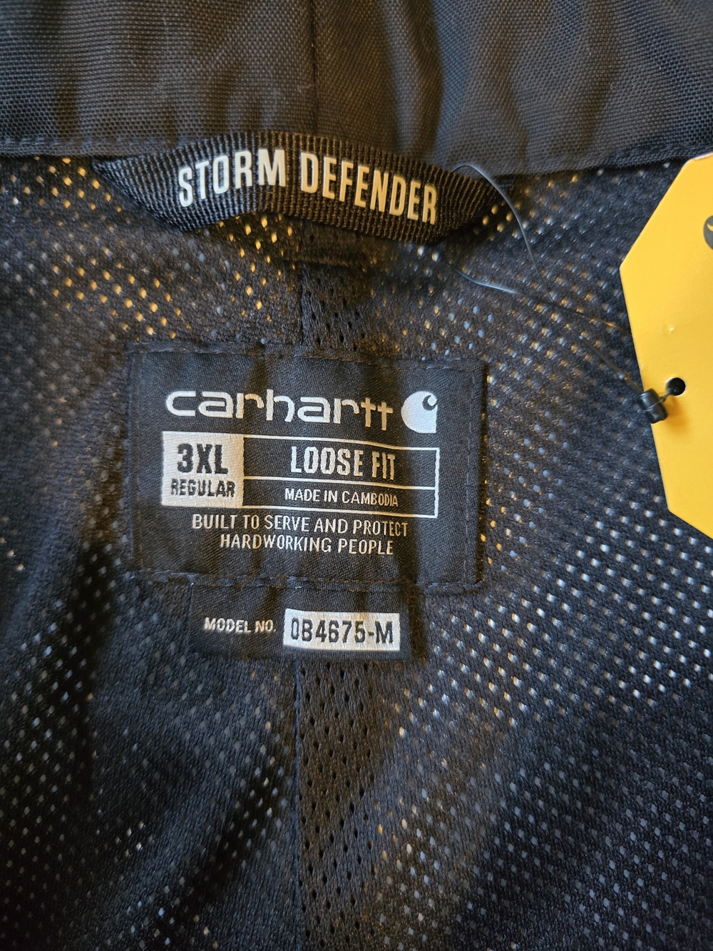 NWTs Carhartt Men’s Black Storm Defender Pants - Loose Fit 3XL
